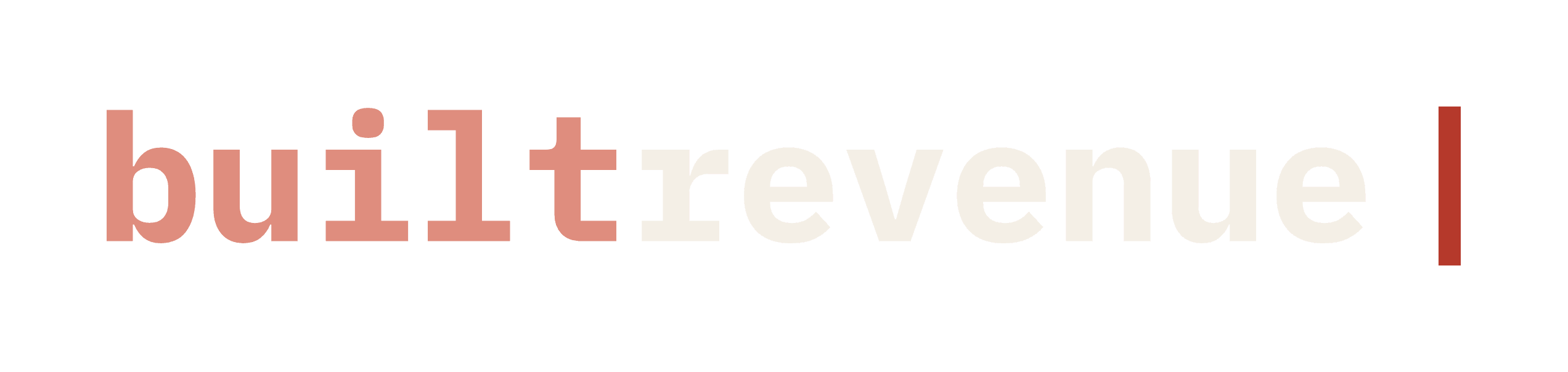 Built Revenue wordmark, dark background